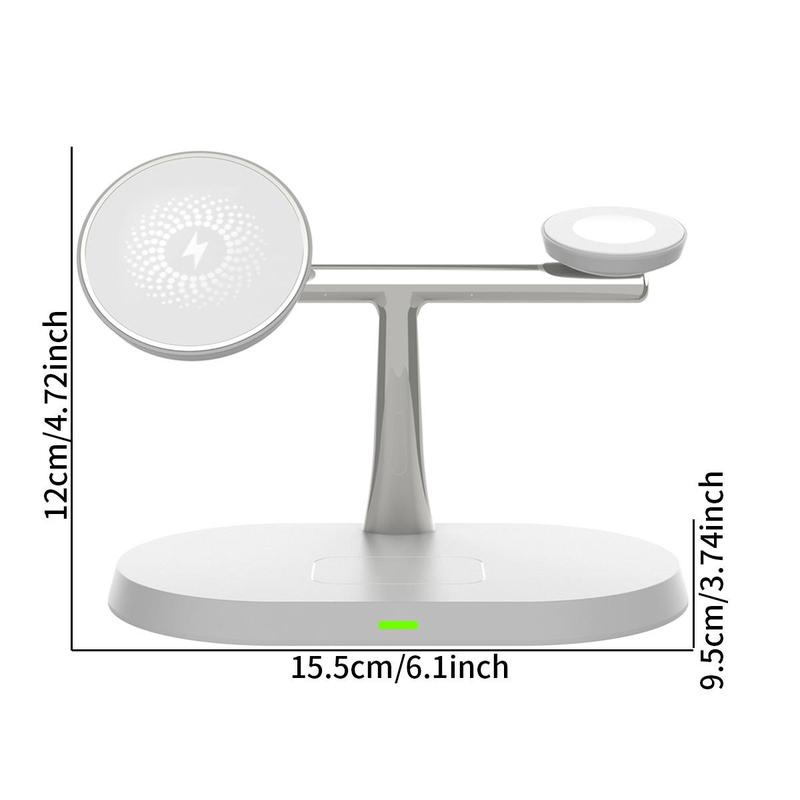 3 in 1 Wireless Charger, 15W Wireless Charging Station, Desktop Phone & Earphone & Watch Charging Station, Phone Accessories for Home Office