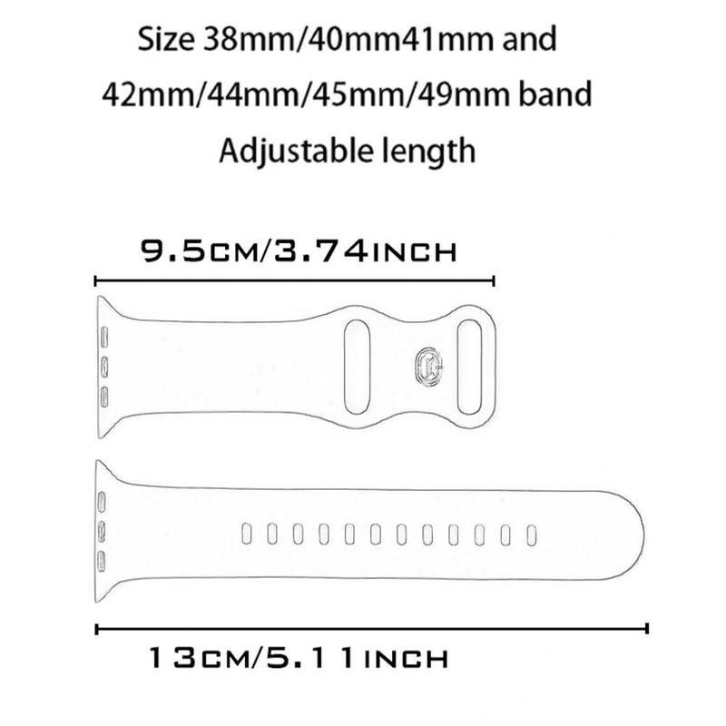 Silicone Sport Watch Band, 1 Count Smart Watch Soft Silicone Wristband, Replacement Watchband for iWatch Band for iWatch Series 9 8 7 SE 6 5 4 3 Ultra 2, Summer Gifts 2024