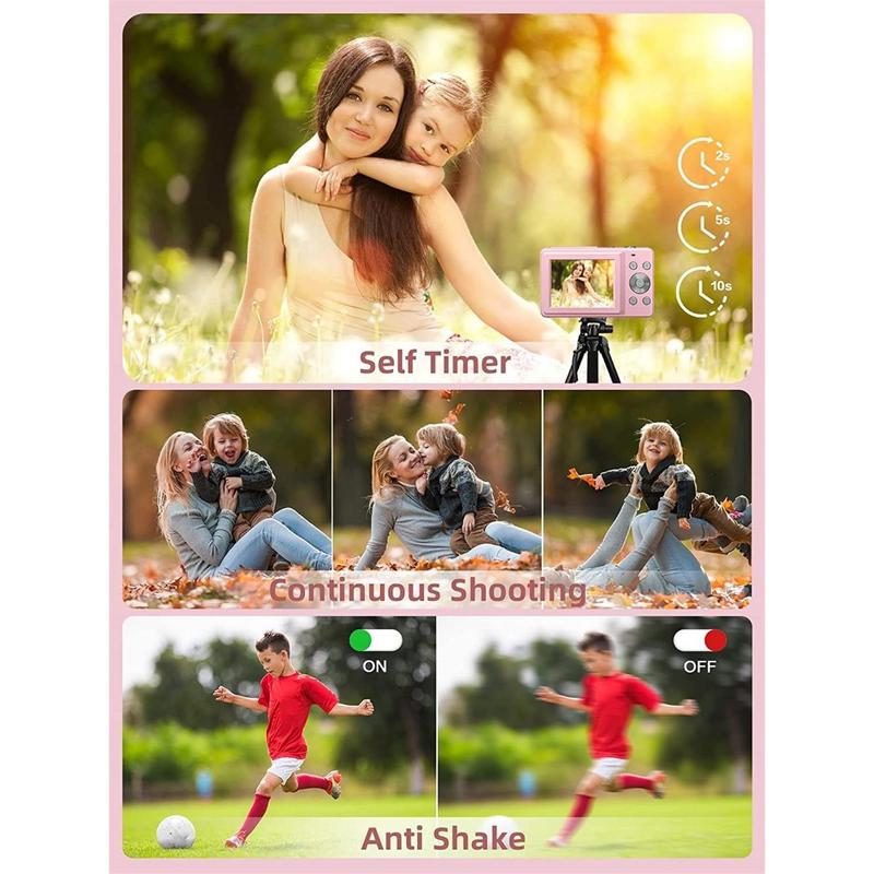 Digital Camera, FHD 1080P, Digital Point And Shoot, 44MP For Vlogging With Anti Shake 16X Zoom, Compact, Small For Boys Girls Teens Students Seniors