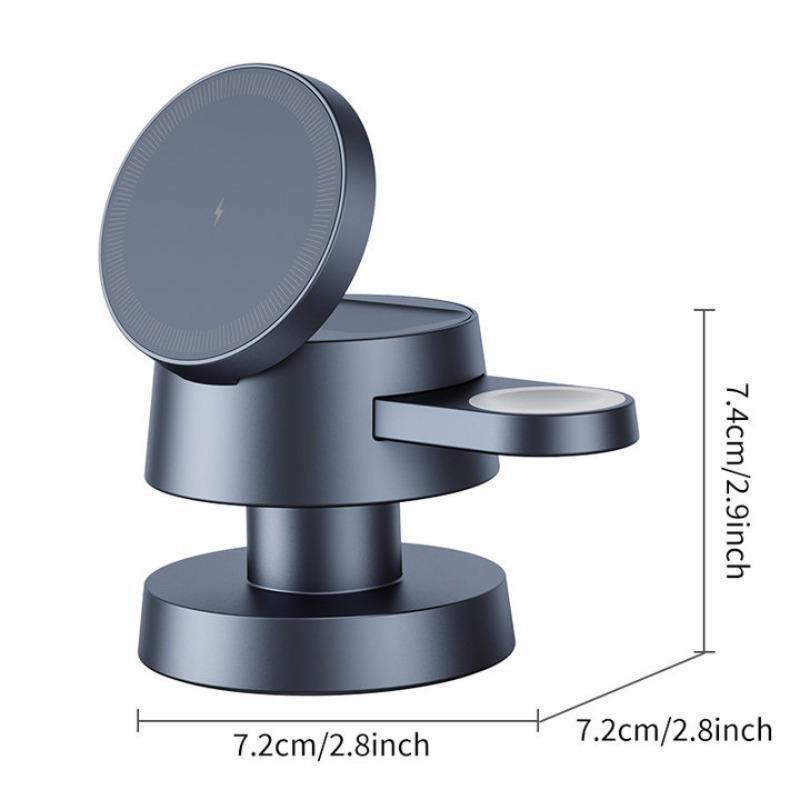 4 in 1 Wireless Charger, Magnetic Charger with Night Light, Multifunctional Charging Station for Phone, Watch, Earphone