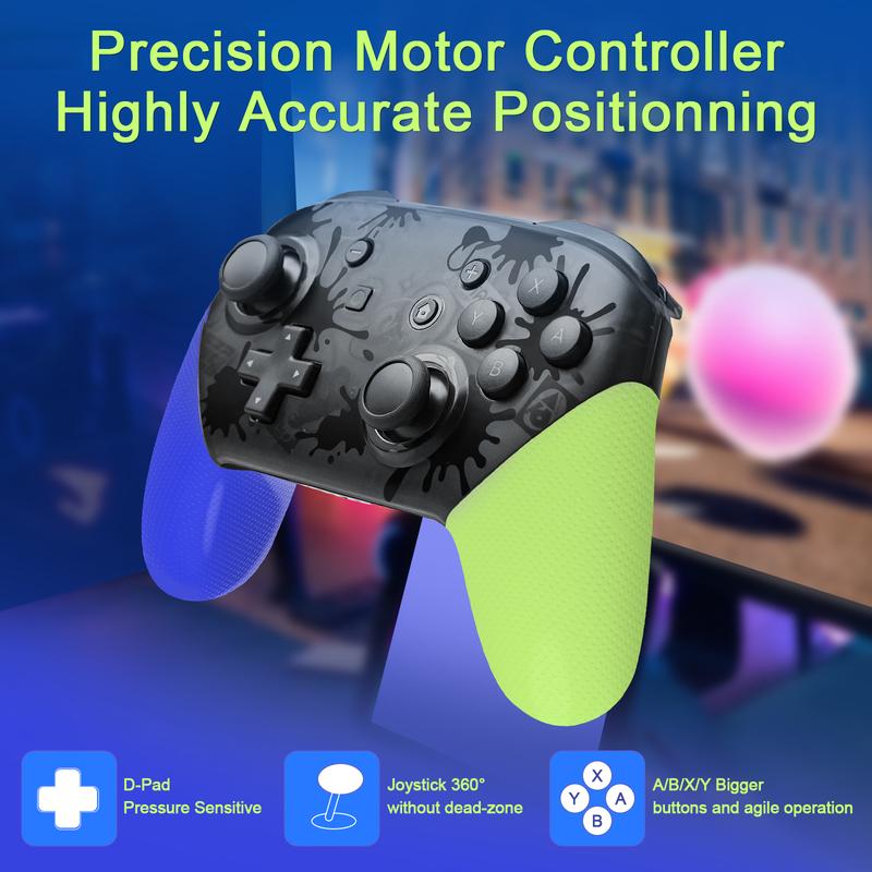 NFC Switch Pro Gaming Controller, Wireless Switch Pro Controllers with NFC Dual HD Vibration Screenshot Wake-up Function Auto-Pairing Motion Control 1300mAH Battery, Upgraded Gamepad Switch Control Replacement for Switch Switch Lite Switch OLED PC