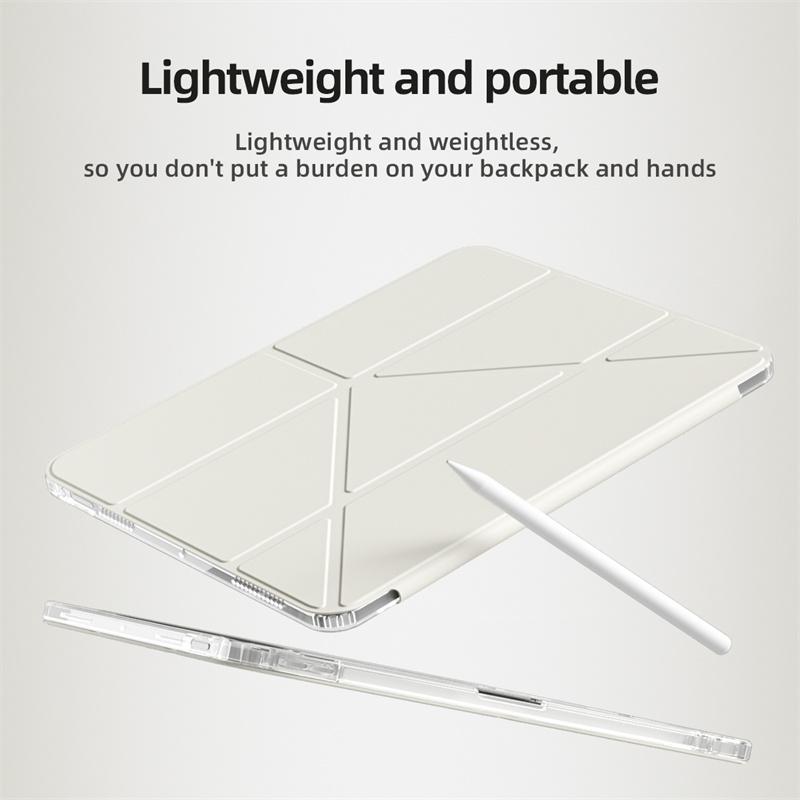 Clear Tablet Case with Pen Slot, Lightweight Foldable Tablet Protective Cover, Tablet Accessories Compatible with iPad Pro Air 10th Mini Series