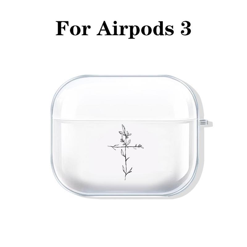 Minimalist Cross Design Earphone Case with Hiking Buckle, Shockproof & Anti-Fall TPU Earphone Cover for AirPods 1 2, 3, Pro, Pro 2, Gift for Friend