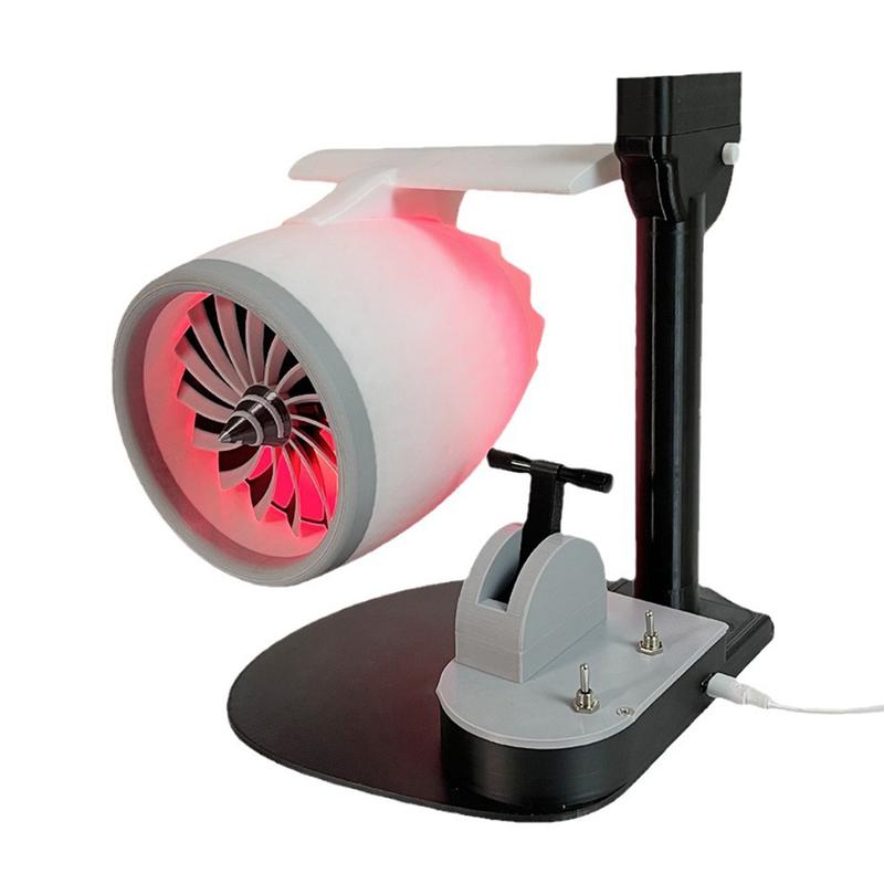 Creative Turbo Desktop Fan with Light Water Tank Design Adjustable Turbofan Engine Shape Cooling Fan 2-in-1 Cooling Fan Humidifier