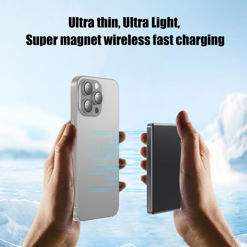 Portable Power Bank, Ultra-Slim 5000mAh Magnetic Battery Pack, 20W Ultra-Fast MagSafe Compatible Portable Charger, Ergonomic Design, for iPhone16 Pro Max 16 Pro 16 15 14 13 12 Series magnetic power wireless portable magnetic  power