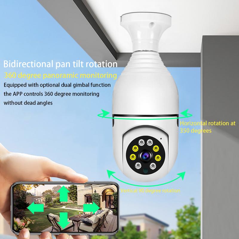 Light Bulb Security Camera,5G&2.4GHz WiFi 3MP Security Cameras Wireless Outdoor Motion Detection and Alarm,Two-Way Talk,Color Night Vision,Human Detection,Time-limited offer