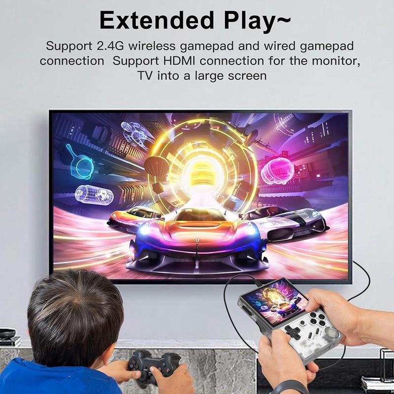 2024 Version Retro Handheld Game Console , 3.5 Inch IPS Screen Linux System Built-in 64G TF Card 5000+ Classic Games Support HDMI TV Output