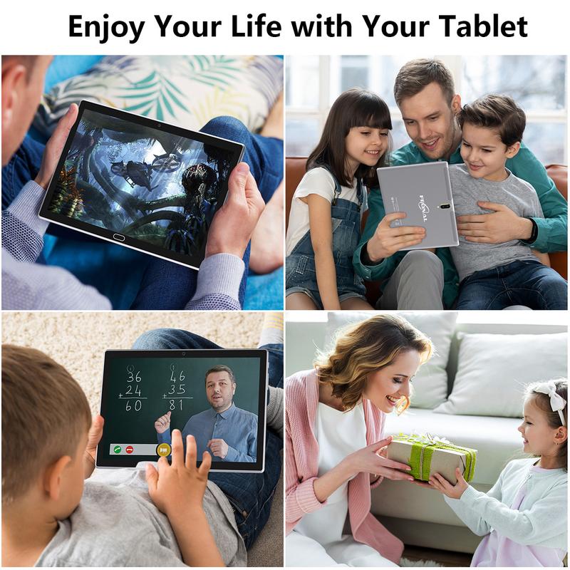 Tablet 10 inch Android Tablet 2024 Latest Update 4G Phone Tablet 64GB + 4GB Storage Octa-Core Processor, 13MP Camera, Dual SIM Card Slot, 128GB Expand Support, GPS, WiFi, Bluetooth, 1080P HD Smartphone Cellphone