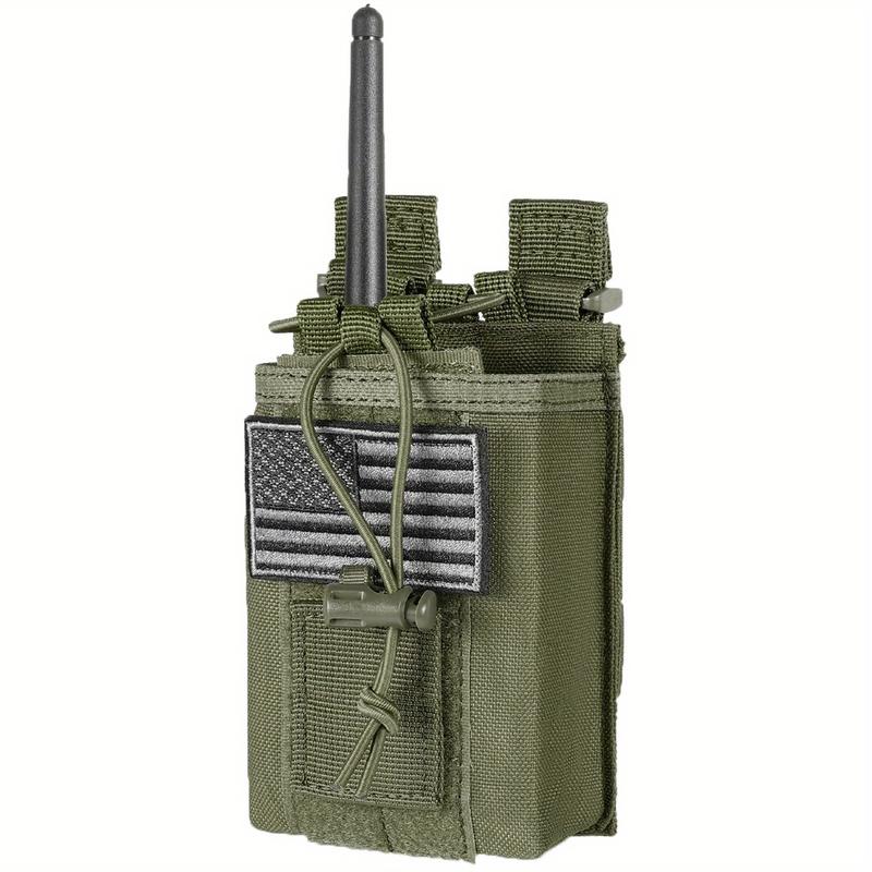 Molle Radio Holster Holder Case Heavy Duty Pouch Bag for Two Ways Walkie Talkies Adjustable Storage with 1 Pack Patch