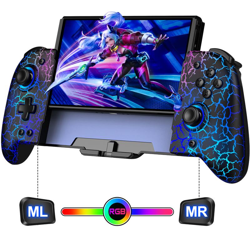 Switch Controllers, Hall Effect  Switch Pro Controller for Nintendo Switch Switch OLED, One-Piece Switch Joypad with 9 Lights Color for Those Who Prefer Handheld Mode