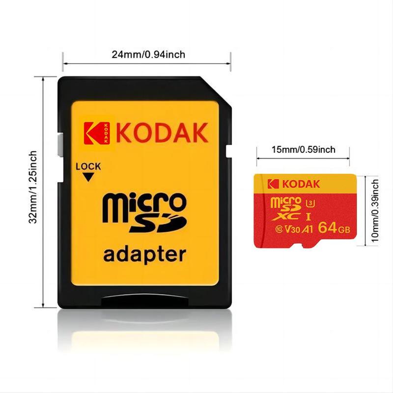 Kodak Micro SDXC Memory Card, 1 Count TF Card Micro SD Storage Card with Card Adapter, Support for Mobile Phone Digital Camera Traffic Recorder