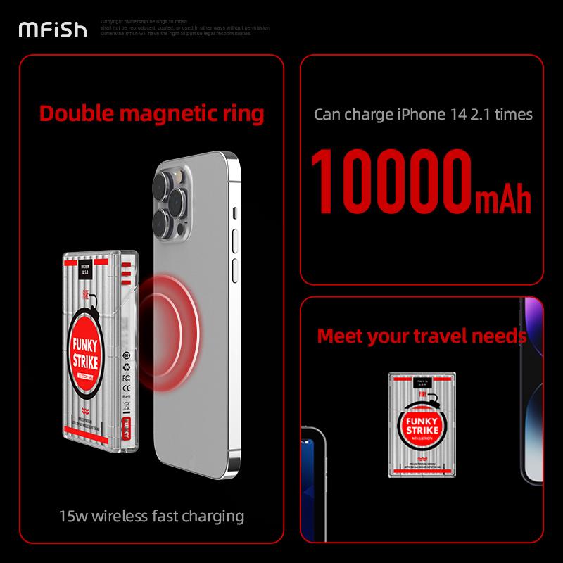 10000mAh Wireless Magnetic Power Bank Large Capacity Power Bank for iPhone, Apple, Watch, Headphones Accessories Charging