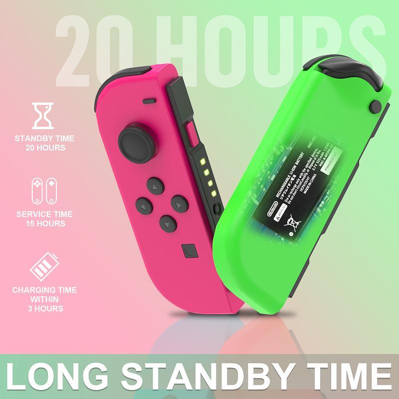 Replacement for Nintendo Switch, Switch Controller, Support Wake-up Dual Vibration Screenshot Motion Control, No NFC, Left and Right Wireless Controller for Switch OLED Lite Console, Gaming Accesories, Charger Wrist Strap Screen Protector Carry Bag