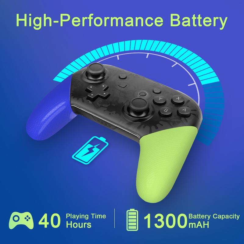 NFC Switch Pro Gaming Controller, Wireless Switch Pro Controllers with NFC Dual HD Vibration Screenshot Wake-up Function Auto-Pairing Motion Control 1300mAH Battery, Upgraded Gamepad Switch Control Replacement for Switch Switch Lite Switch OLED PC