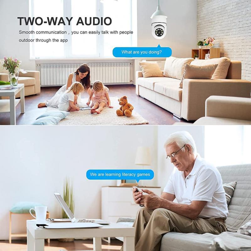 Light Bulb Security Camera,5G&2.4GHz WiFi 3MP Security Cameras Wireless Outdoor Motion Detection and Alarm,Two-Way Talk,Color Night Vision,Human Detection,Time-limited offer