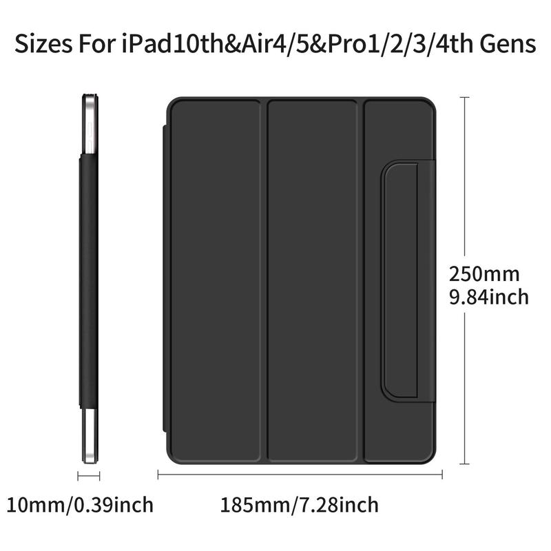 Magnetic Tablet Case, 1 Count Smart Foldable Magnetic Case, PU Leather Cover Case with Pencil Slot, Tablet Cover Cases Compatible with iPad 10th