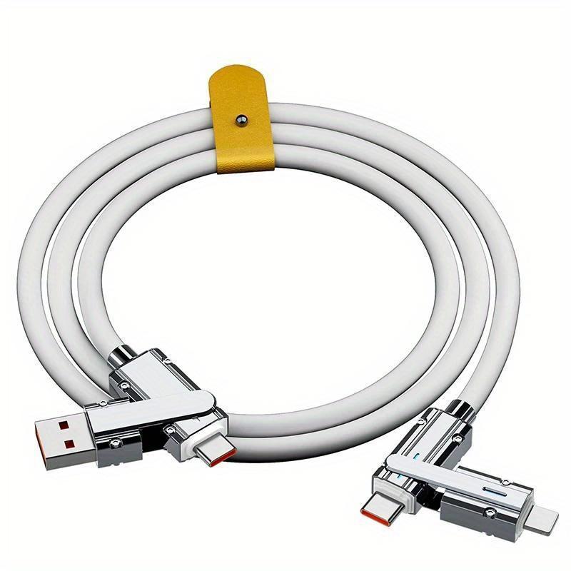 4 in 1 Data Cable, Multifunctional 4 in 1 Data Cable, Fast Charging Cable with Dual Type-C 100W Fast Charging Function