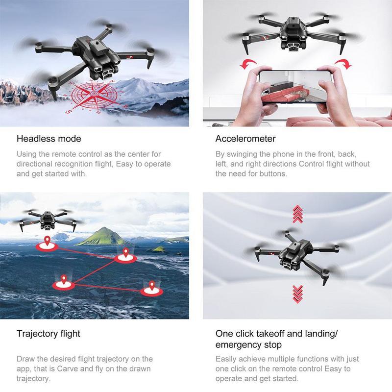 Drone With Camera 8K FPV Foldable Drone For Beginners & Children Quadcopter With Voice Gesture Control With Suitcase One-touch Take-off Land Optical Flow Positioning 360° Turn-over Waypoint Flight,Christmas gifts