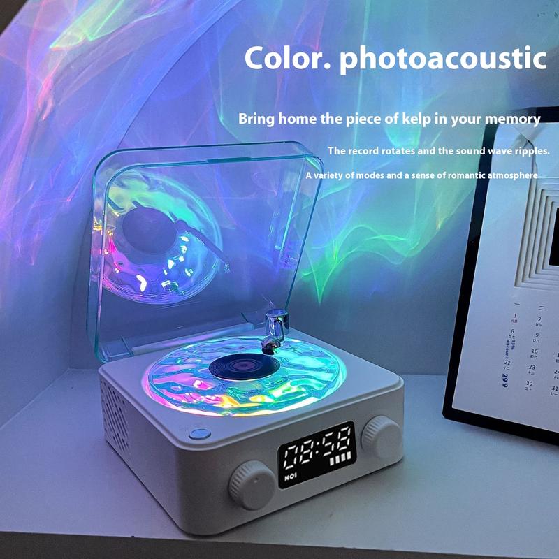 Portable Bluetooth Speakers with Adjustable RGB Lighting - Audio Wireless retro vinyl speaker aqua vinylspeaker bluetooth vinyl Compact Durable Streaming Smartphone，christmas 2024 omament