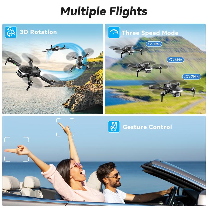 HYTOBP S165 Max Mini Beginner Drone with Camera for Adult- 1080P Camera FPV Foldable Drone,90° Adjustable Lens,  Remote Control, One key Take Off, Gift RC Accessories Folding gift indoor