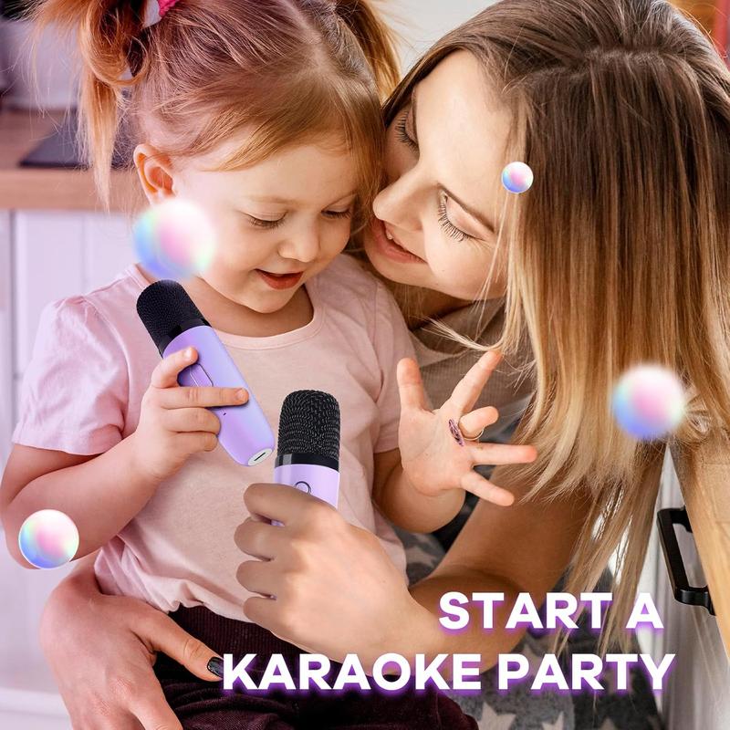 Mini Kids Karaoke Machine with 2 Microphones, Karaoke Gifts for Girls Ages 4, 5, 6, 7, 8, 9, 10, 12 +Year Old, 4-12 Years Old Christmas Toy Gift for Girls (Purple)