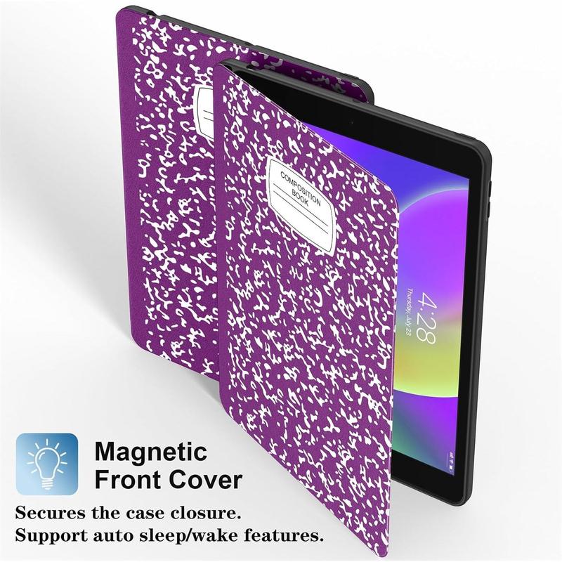 Case for Pad 9th 8th 7th Generation 10.2 inch (2021 2020 2019 Model) with Pencil Holder, Folio Stand Case with Auto Wake Sleep,Soft TPU Back Shell Cover for Pad 10.2 Inch-Purple