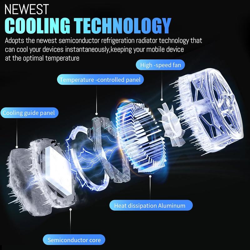 Phone Cooler for Gaming Streaming Radiator with LED Display Semiconductor Cooling Ideal for Android iPad iPhone Compatible with MagSafe