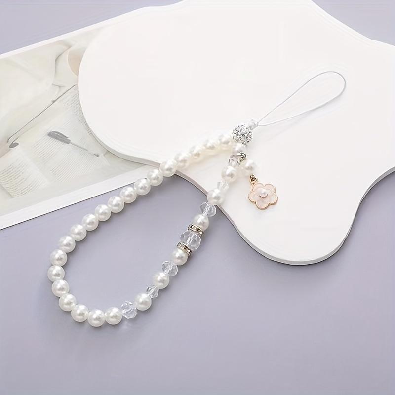 1pc Pearl Mobile Phone Chain Hanging Rope High End Wrist Phone Pendant Short Loss Prevention Phone Hanging Rope