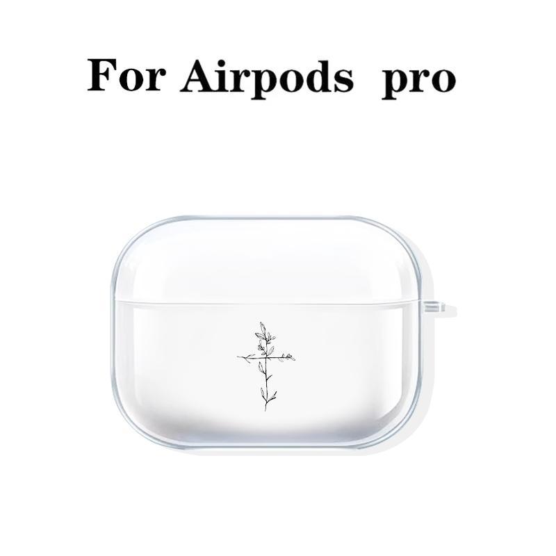 Minimalist Cross Design Earphone Case with Hiking Buckle, Shockproof & Anti-Fall TPU Earphone Cover for AirPods 1 2, 3, Pro, Pro 2, Gift for Friend