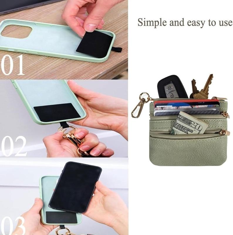 Clip and Go Strap for Phone with Wallet Crossbody,Detachable as Wrist Strap,Phone Strap with Zippered Pouch,Crossbody Strap