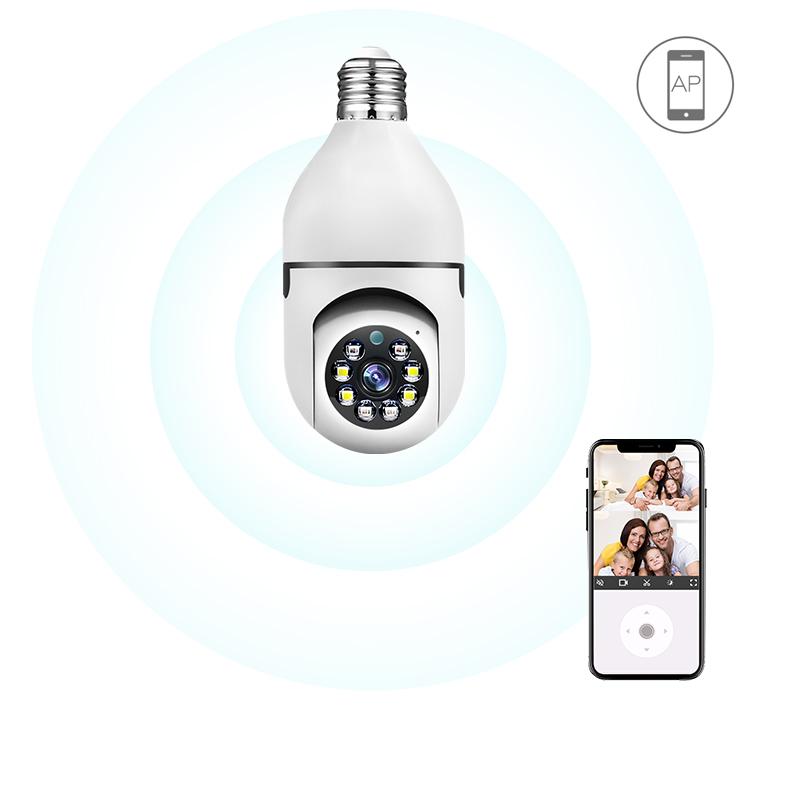 2K 3MP Light Bulb Security Camera 2.4 5Ghz-3 Megapixel Indoor Outdoor Full Color Day Night Camera, Motion Detection, Sound & Light Alarm, Two-Way Audio, Home Yard Store，Wireless Light Socket Camera Easy Installation Surveillance