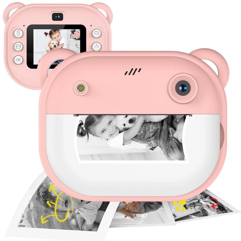 Instant Print Camera, 1 Count Mini Camera, Rechargeable Selfie Digital Camera, Portable Travel Camera Toy for Boys Girls, Gifts