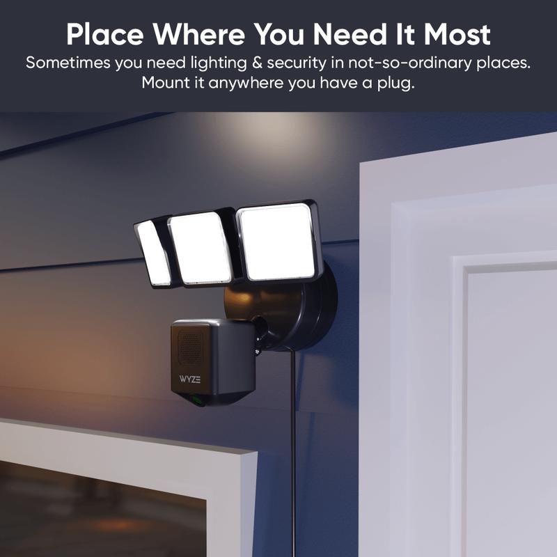 Wyze Cam Floodlight Plug-In Mount - No Junction Box Required Cameras Security Cable Cord