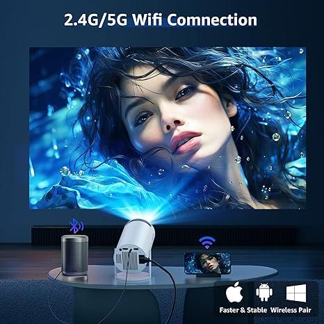 1pc,White Mini Projector with Auto Keystone Adjustment, 180° Rotation | Portable, Projection Anywhere, Painting Projection, Perfect for Outdoor and Home Entertainment | Compatible with Mobile Phones, TV Sticks Laptops, Stereos Audio