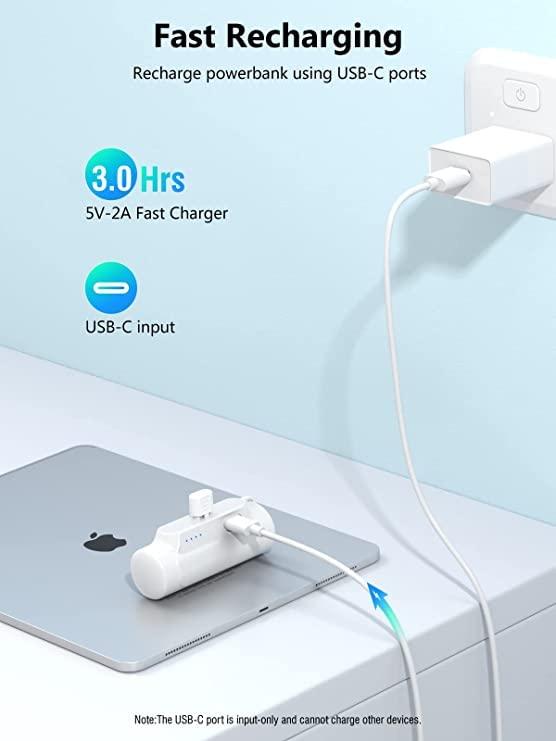 6500mAh Ultra-Compact Power Bank, 20W Fast Charging Cute Battery Pack Compatible with iPhone 14 14 Pro Max 13 13 Pro Max  12 12 Pro Max 11 Pro XS Max XR X  8 716 Plus Airpods Cellphone Smartphone Mobile Charging