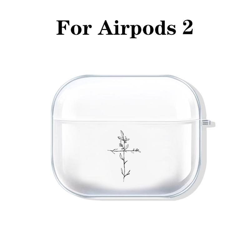 Minimalist Cross Design Earphone Case with Hiking Buckle, Shockproof & Anti-Fall TPU Earphone Cover for AirPods 1 2, 3, Pro, Pro 2, Gift for Friend