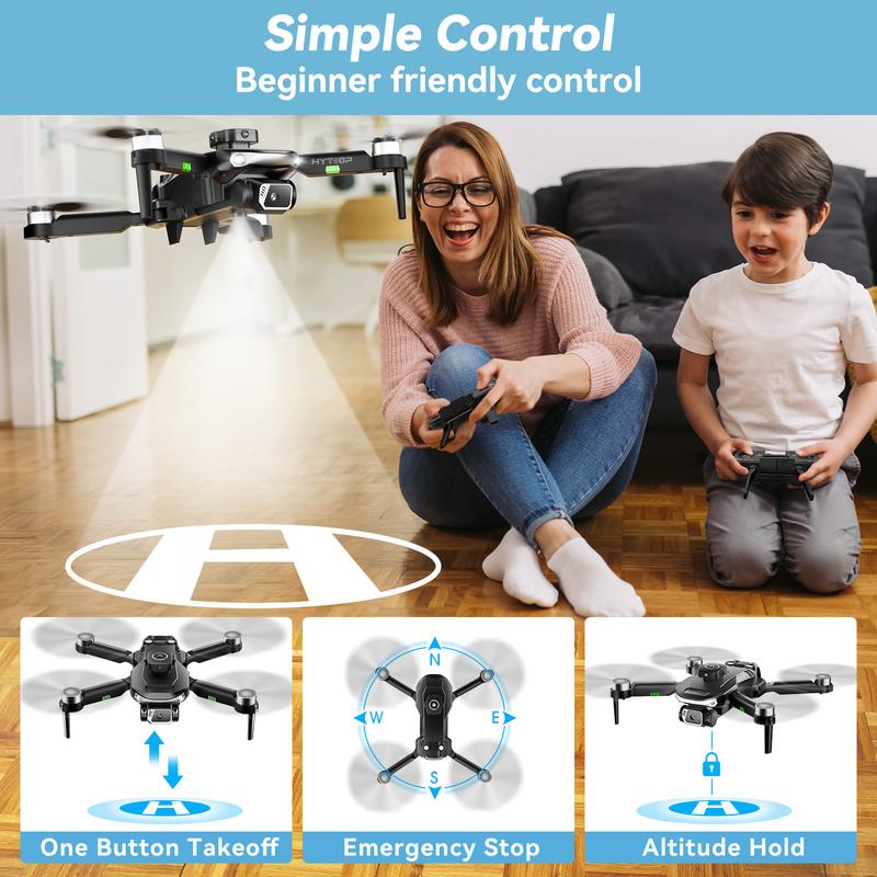 HYTOBP S165 Max Mini Beginner Drone with Camera for Adult- 1080P Camera FPV Foldable Drone,90° Adjustable Lens,  Remote Control, One key Take Off, Gift RC Accessories Folding gift indoor