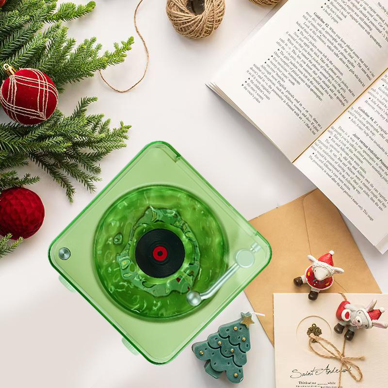 Portable Bluetooth Speakers with Adjustable RGB Lighting - Audio Wireless retro vinyl speaker aqua vinylspeaker bluetooth vinyl Compact Durable Streaming Smartphone，christmas 2024 omament