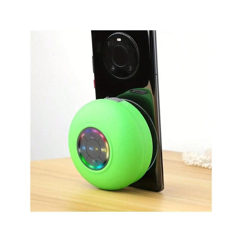 Waterproof Speaker, Portable Wireless Speaker with Suction Cup, USB Rechargeable Black Speaker with 2 Hours Play Time 3.7V 400mah Battery 5.0 Wireless Version Life for Parties, Bathroom, Travel, Home, and Outdoor (Suction Cups Must Be on A Smooth Surface