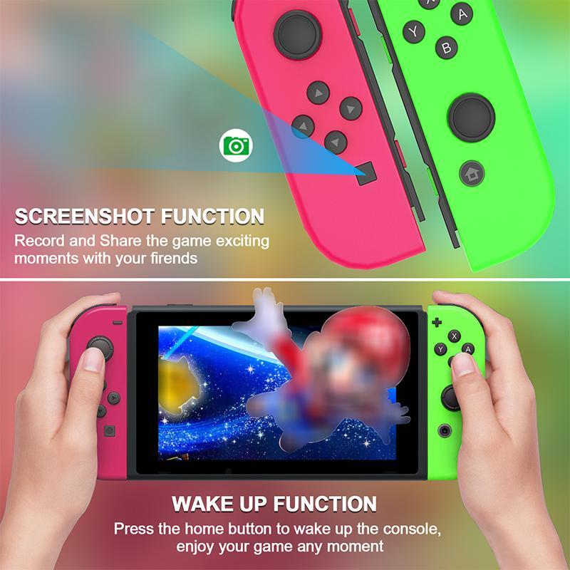 Replacement for Nintendo Switch, Switch Controller, Support Wake-up Dual Vibration Screenshot Motion Control, No NFC, Left and Right Wireless Controller for Switch OLED Lite Console, Gaming Accesories, Charger Wrist Strap Screen Protector Carry Bag