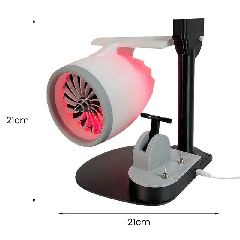 Creative Turbo Desktop Fan with Light Water Tank Design Adjustable Turbofan Engine Shape Cooling Fan 2-in-1 Cooling Fan Humidifier