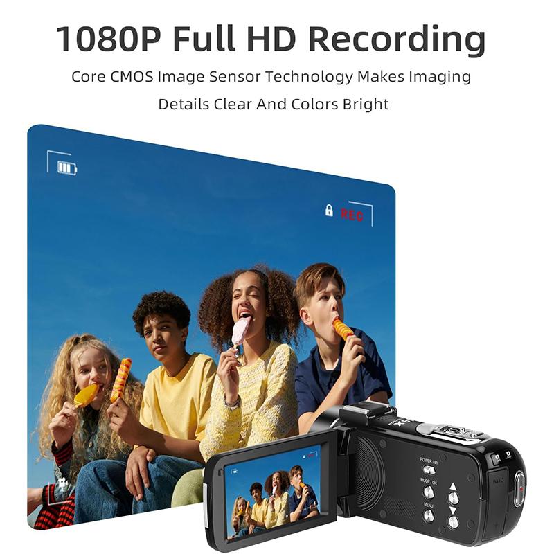 ORDRO B320 Vintage Digital Camera,1080P 18X VideoCamera,IR Night Vision,3.0 Inch Screen,16G Recording Card,2 Batteries,Gift Cheap Compact Body Camera