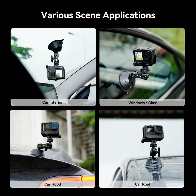 [Holiday Deal]SmallRig Double-Layer Powerful Photography Kit Phone Holder, Sports Camera Mount for Gopro, for Insta360 and cellphone, 360º Rotation for Car and Gym for iphone16 Pro MAX, Mount on Car Windshield or Window SC-1K - 4193