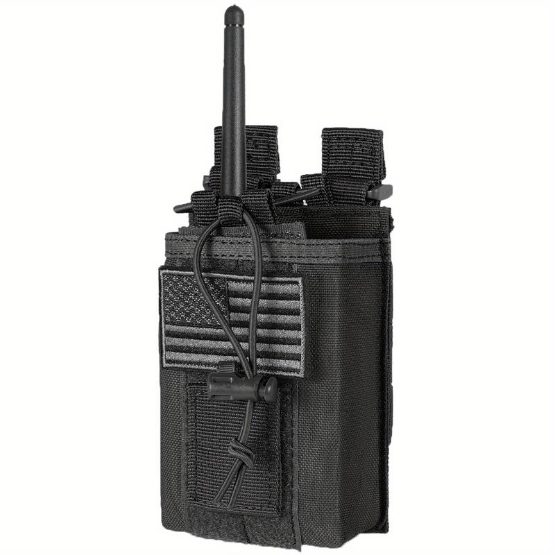 Molle Radio Holster Holder Case Heavy Duty Pouch Bag for Two Ways Walkie Talkies Adjustable Storage with 1 Pack Patch