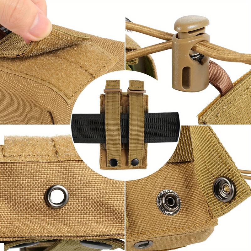 Molle Radio Holster Holder Case Heavy Duty Pouch Bag for Two Ways Walkie Talkies Adjustable Storage with 1 Pack Patch