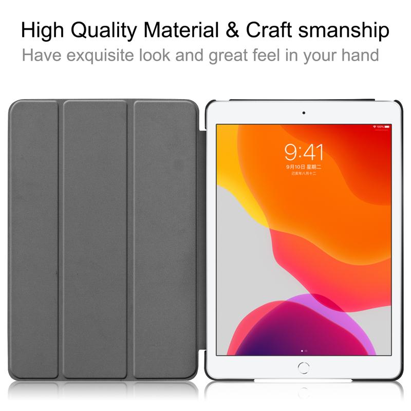 For 10.2 Inch iPad 9th 8th 7th Gen Folio Case Stand Back Magnetic Cover with Auto Sleep Wake Folding Protection Tablet Shell