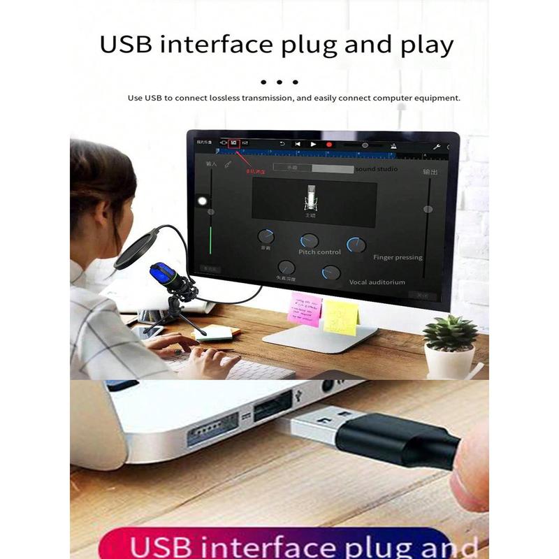 With USB Microphone Wave Sound Wave Live Streaming Video Game Microphone, Compatible With Various Live Streaming Platforms And Gaming Devices. Audio Smartphone Audio Smartphone