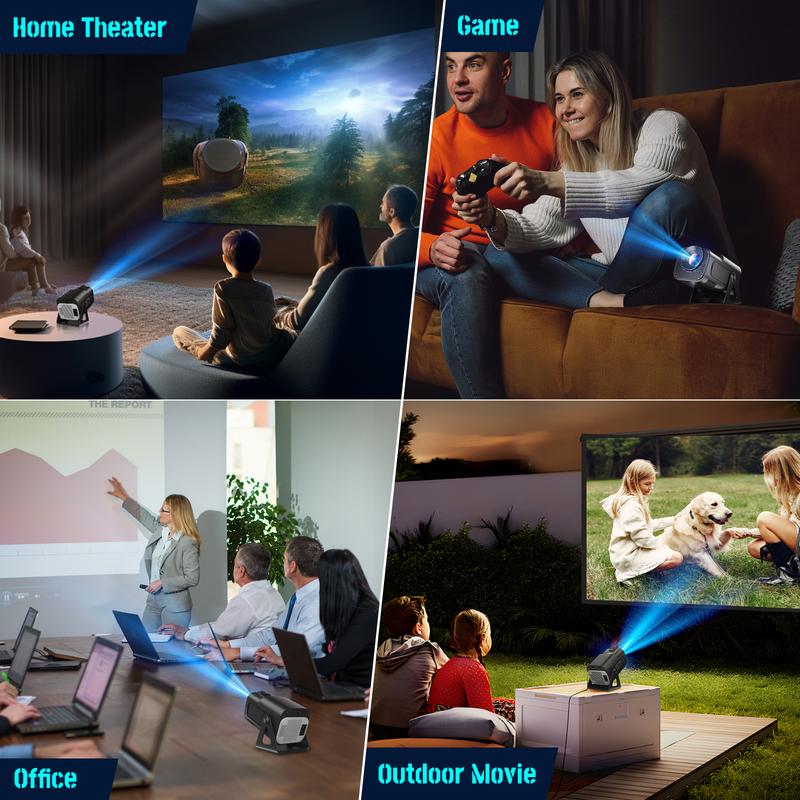 XGODY Gimbal5 Smart Mini Projector - 720P HD, 4K Support, Android 11, Night Light Projection, Built-in Audio for Home Entertainment & Easy Adjustments