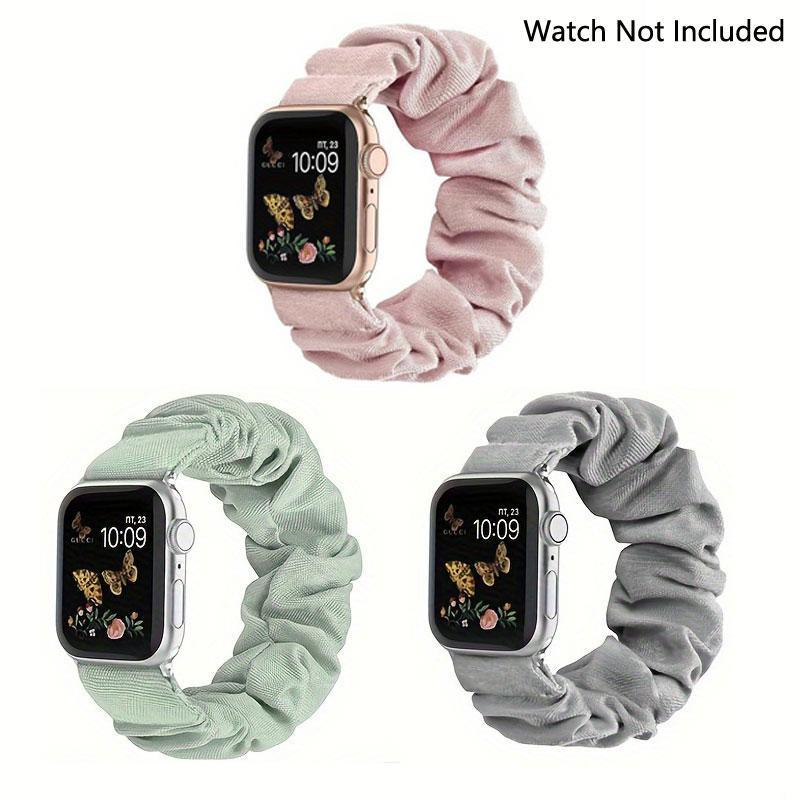 Elastic Solid Color Watch Band, 3 Counts Soft Braided Band, Replacement Watch Band, Multipurpose Elastic Hair Band Sports Watch Band for Apple Watch Series