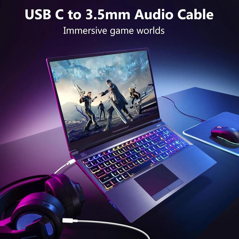 USB C to 3.5mm Audio Aux Jack , Aux Cord for  15, Type C to 3.5mm Headphone  Stereo Cord Compatible with  16 Plus  15 Pro Max,  Galaxy S23 S22 Note 20, Pixel 5 XL